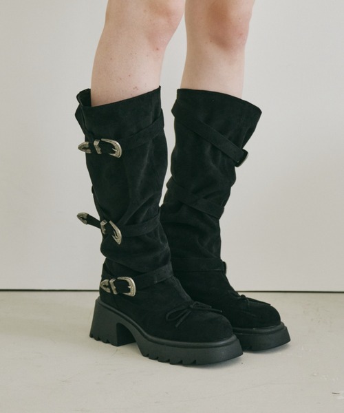 idem(イデム)の「2way kushu-kushu suede boots / 2wayスエードブーツ(ブーツ・レディース・ブラウン/ブラック・SMALL/MEDIUM/LARGE)」の11枚目の写真