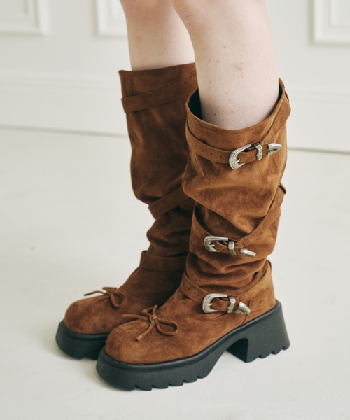 2way kushu-kushu suede boots/2wayスエードブーツ 2way kushu-kushu suede boots / 2wayスエードブーツ（ブーツ）｜idem