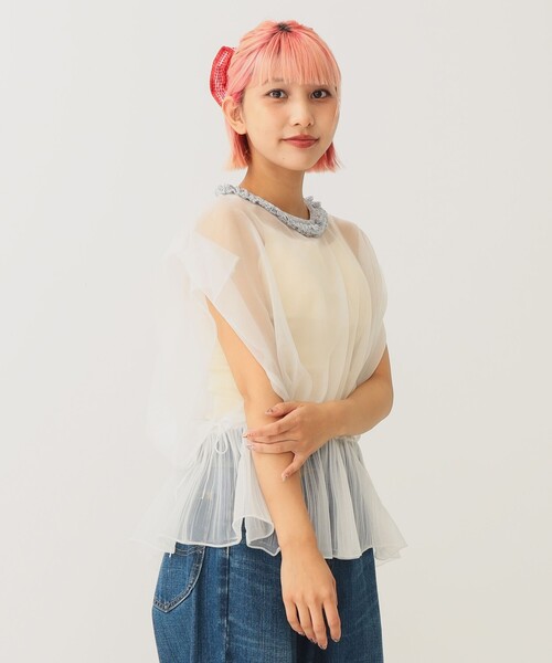 BEAMS COUTURE(ビームスクチュール)の「シースルー ニットベスト(ベスト・レディース・ブラック/ベージュ/オフホワイト・ONE SIZE)」の10枚目の写真