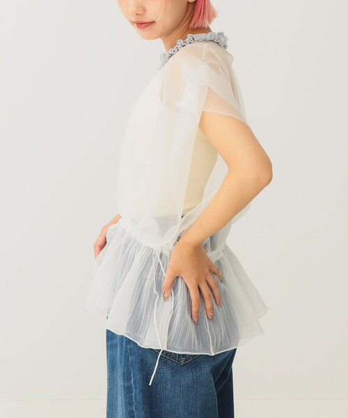 BEAMS COUTURE(ビームスクチュール)の「シースルー ニットベスト(ベスト・レディース・ブラック/ベージュ/オフホワイト・ONE SIZE)」の13枚目の写真