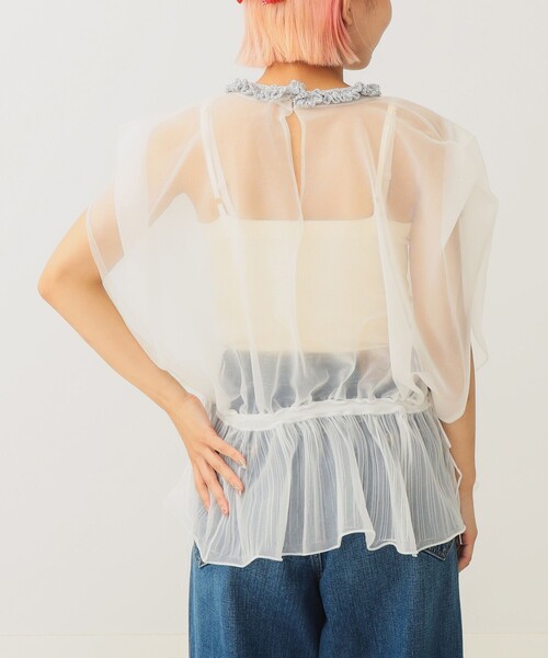 BEAMS COUTURE(ビームスクチュール)の「シースルー ニットベスト(ベスト・レディース・ブラック/ベージュ/オフホワイト・ONE SIZE)」の14枚目の写真