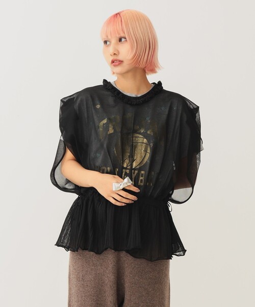 BEAMS COUTURE(ビームスクチュール)の「シースルー ニットベスト(ベスト・レディース・ブラック/ベージュ/オフホワイト・ONE SIZE)」の18枚目の写真