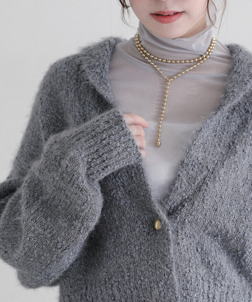 La TOTALITE(ラトータリテ)の「【洗える】ポップヤーンボレロカーディガン(カーディガン/ボレロ・レディース・ピンク/チャコールグレー/ホワイト・FREE)」の2枚目の写真