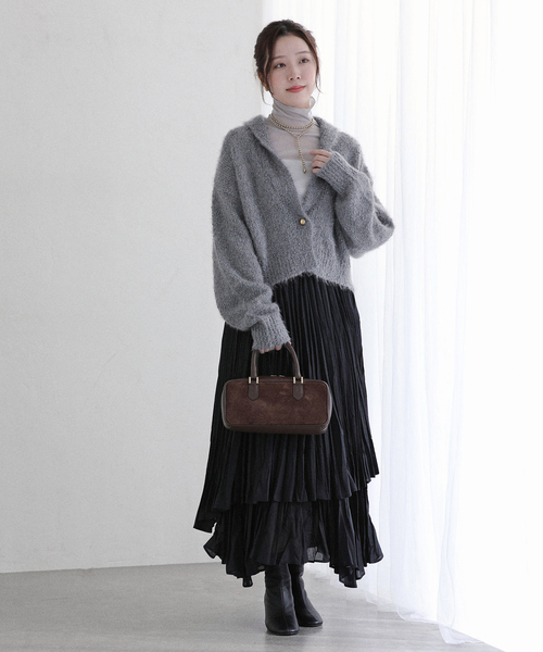 La TOTALITE(ラトータリテ)の「【洗える】ポップヤーンボレロカーディガン(カーディガン/ボレロ・レディース・ピンク/チャコールグレー/ホワイト・FREE)」の4枚目の写真