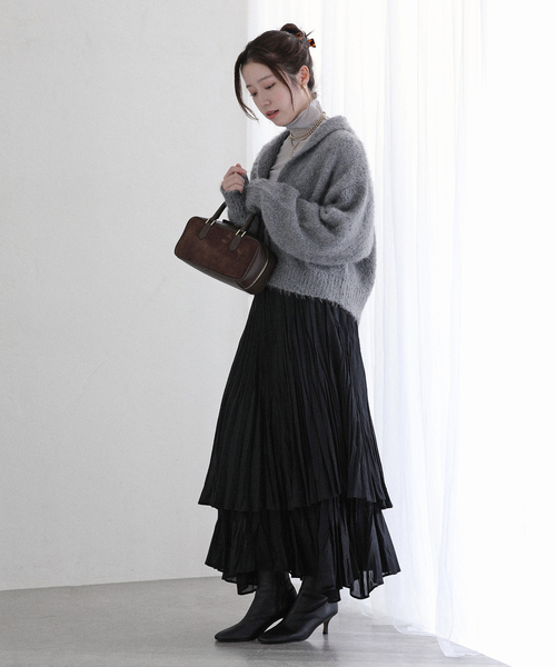 La TOTALITE(ラトータリテ)の「【洗える】ポップヤーンボレロカーディガン(カーディガン/ボレロ・レディース・ピンク/チャコールグレー/ホワイト・FREE)」の6枚目の写真