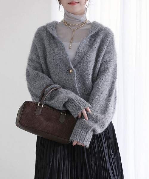 La TOTALITE(ラトータリテ)の「【洗える】ポップヤーンボレロカーディガン(カーディガン/ボレロ・レディース・ピンク/チャコールグレー/ホワイト・FREE)」の8枚目の写真