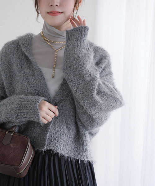 洗える】ポップヤーンボレロカーディガン（カーディガン/ボレロ）｜La