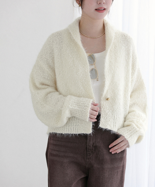 La TOTALITE(ラトータリテ)の「【洗える】ポップヤーンボレロカーディガン(カーディガン/ボレロ・レディース・ピンク/チャコールグレー/ホワイト・FREE)」の20枚目の写真