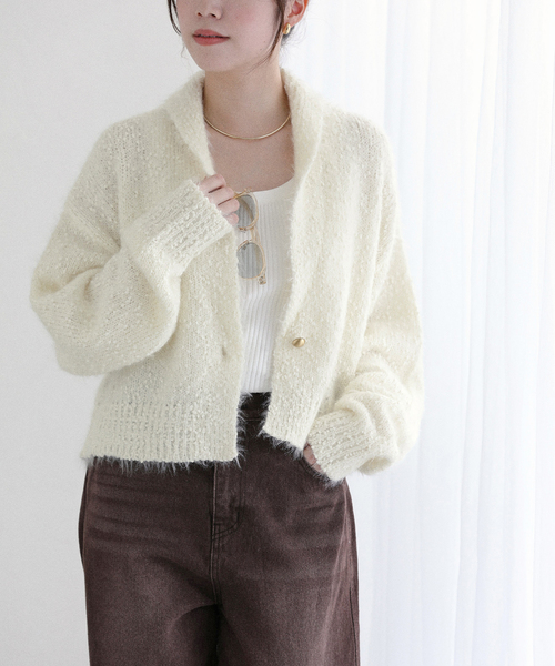 La TOTALITE(ラトータリテ)の「【洗える】ポップヤーンボレロカーディガン(カーディガン/ボレロ・レディース・ピンク/チャコールグレー/ホワイト・FREE)」の21枚目の写真