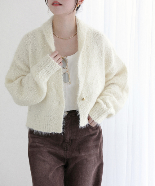 La TOTALITE(ラトータリテ)の「【洗える】ポップヤーンボレロカーディガン(カーディガン/ボレロ・レディース・ピンク/チャコールグレー/ホワイト・FREE)」の22枚目の写真