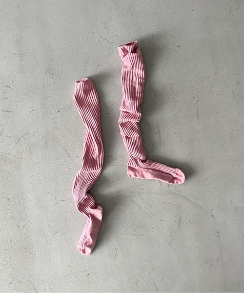 BASERANGE（ベースレンジ）の「Baserange Overknee socks（ソックス/靴下・レディース・ピンク/グレー/ナチュラル・36）」の4枚目の写真