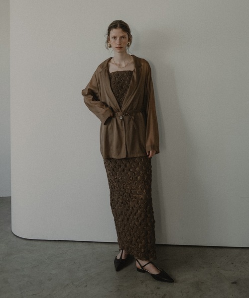 et.UNiVER セットワンピース Shirred layered dress set（ドレス）｜et.UNiVER（エトユニベール）の
