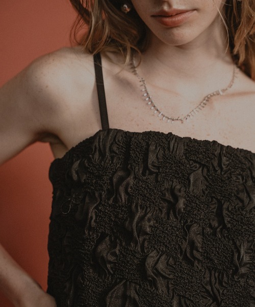 et.UNiVER(エトユニベール)の「Shirred layered dress set(ドレス・レディース・ブラック/グレー/キャメル・SMALL/MEDIUM/LARGE)」の9枚目の写真