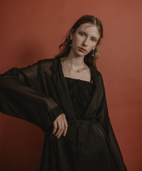 et.UNiVER(エトユニベール)の「Shirred layered dress set(ドレス・レディース・ブラック/グレー/キャメル・SMALL/MEDIUM/LARGE)」の19枚目の写真