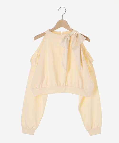 MAJESTIC LEGON（マジェスティックレゴン）の「オープンショルダーリボンスウェット（スウェット・レディース・ピンク/アイボリー/ブラック/チャコールグレー・MEDIUM）」の13枚目の写真