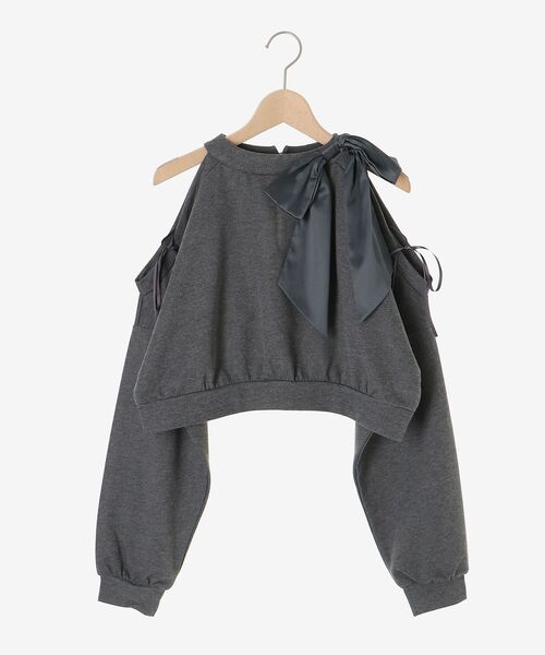 MAJESTIC LEGON（マジェスティックレゴン）の「オープンショルダーリボンスウェット（スウェット・レディース・ピンク/アイボリー/ブラック/チャコールグレー・MEDIUM）」の15枚目の写真