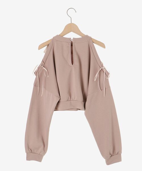 MAJESTIC LEGON（マジェスティックレゴン）の「オープンショルダーリボンスウェット（スウェット・レディース・ピンク/アイボリー/ブラック/チャコールグレー・MEDIUM）」の17枚目の写真