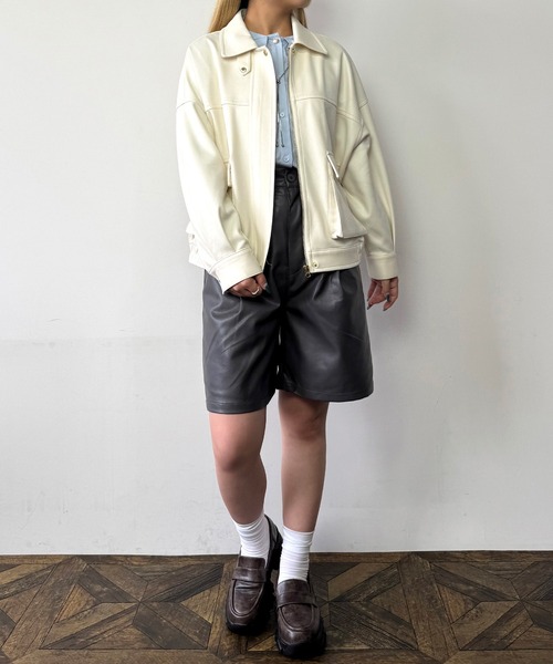 NICOLE CLUB(ニコル クラブ)の「2wayヴィンテージ加工ブルゾン(ブルゾン・レディース・オフホワイト/ブラウン・MEDIUM)」の15枚目の写真