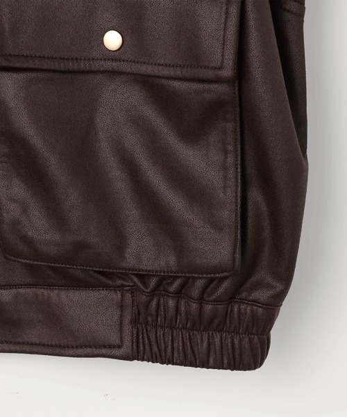 NICOLE CLUB(ニコル クラブ)の「2wayヴィンテージ加工ブルゾン(ブルゾン・レディース・オフホワイト/ブラウン・MEDIUM)」の3枚目の写真