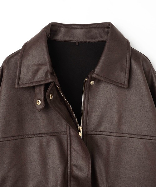 NICOLE CLUB(ニコル クラブ)の「2wayヴィンテージ加工ブルゾン(ブルゾン・レディース・オフホワイト/ブラウン・MEDIUM)」の4枚目の写真