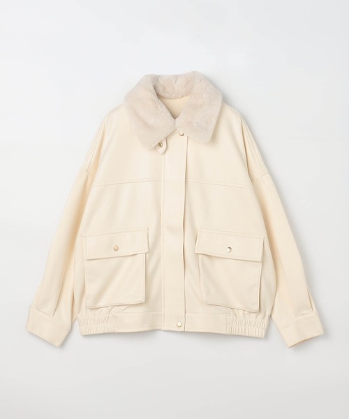 NICOLE CLUB(ニコル クラブ)の「2wayヴィンテージ加工ブルゾン(ブルゾン・レディース・オフホワイト/ブラウン・MEDIUM)」の7枚目の写真