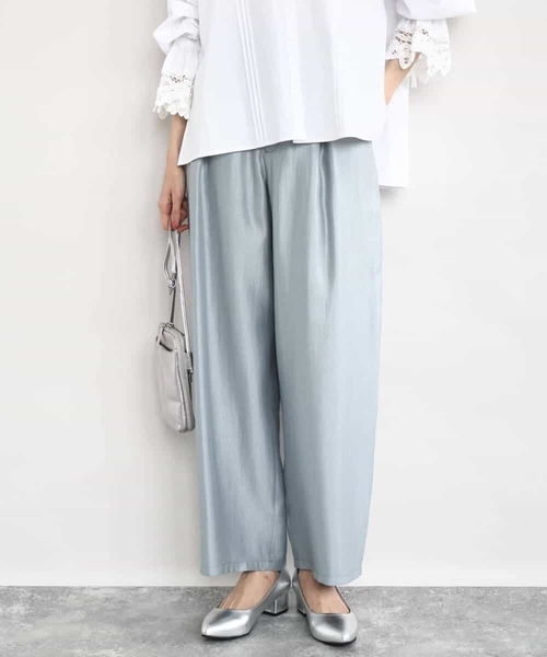 MK MICHEL KLEIN（エムケーミッシェルクラン）の「サテン地バレルパンツ/洗える（その他パンツ・レディース・ダークインディゴブルー/ベージュ・38）」の3枚目の写真