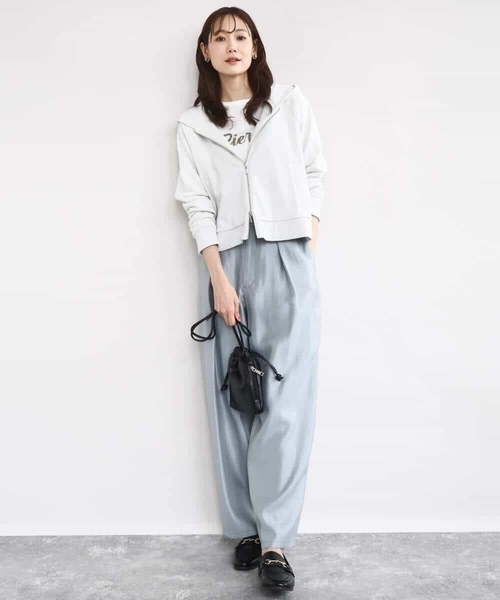 MK MICHEL KLEIN（エムケーミッシェルクラン）の「サテン地バレルパンツ/洗える（その他パンツ・レディース・ダークインディゴブルー/ベージュ・38）」の8枚目の写真