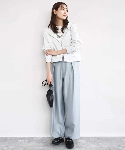 MK MICHEL KLEIN（エムケーミッシェルクラン）の「サテン地バレルパンツ/洗える（その他パンツ・レディース・ダークインディゴブルー/ベージュ・38）」の9枚目の写真