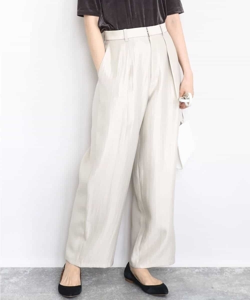 MK MICHEL KLEIN（エムケーミッシェルクラン）の「サテン地バレルパンツ/洗える（その他パンツ・レディース・ダークインディゴブルー/ベージュ・38）」の10枚目の写真