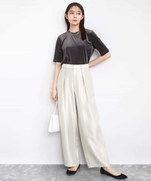 MK MICHEL KLEIN（エムケーミッシェルクラン）の「サテン地バレルパンツ/洗える（その他パンツ・レディース・ダークインディゴブルー/ベージュ・38）」の11枚目の写真