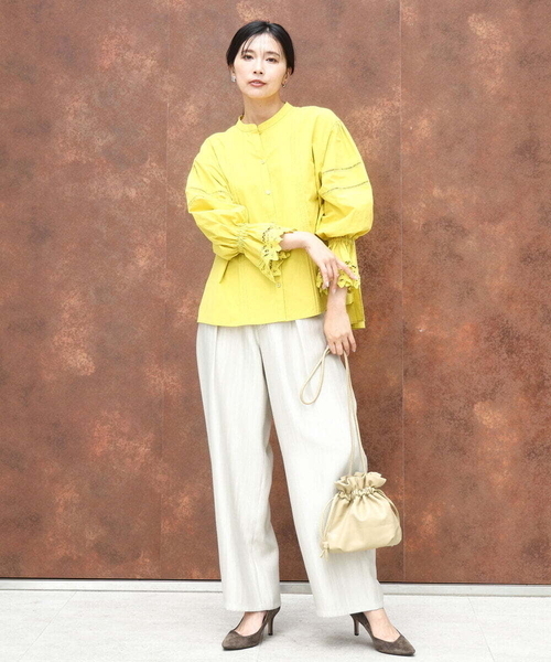 MK MICHEL KLEIN（エムケーミッシェルクラン）の「サテン地バレルパンツ/洗える（その他パンツ・レディース・ダークインディゴブルー/ベージュ・38）」の20枚目の写真