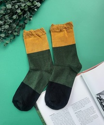 CALIFORNIA OUTFITTERS（カリフォルニア アウトフィッターズ）の「9C11 【9カラー×柄】くしゅくしゅ カラー配色クルー丈 リブソックス（ソックス/靴下・レディース）」