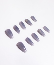 KONVINI（コンビニ）の「【not a nail】水光マグネットビジューラインデザインロングネイルチップ（ネイルシール/ネイルチップ）」