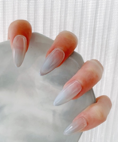 KONVINI（コンビニ）の「【not a nail】水光マグネットビジューラインデザインロングネイルチップ（ネイルシール/ネイルチップ・レディース・グレイッシュブルー/ベージュ/シルバー/スカイブルー系/ベージュ系その他・SMALL/MEDIUM）」の14枚目の写真