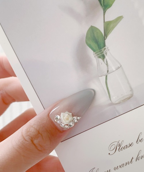 KONVINI（コンビニ）の「【not a nail】水光マグネットビジューラインデザインロングネイルチップ（ネイルシール/ネイルチップ・レディース・グレイッシュブルー/ベージュ/シルバー/スカイブルー系/ベージュ系その他・SMALL/MEDIUM）」の16枚目の写真