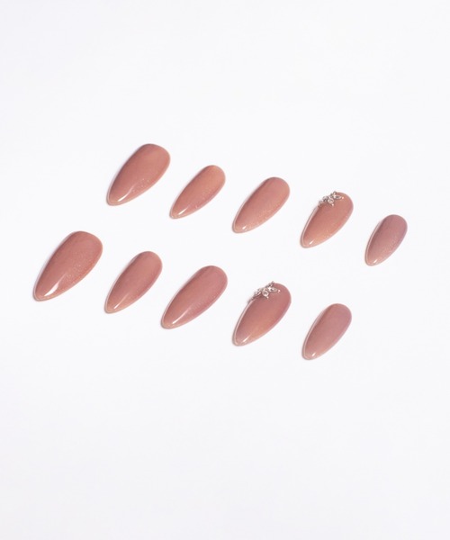 KONVINI（コンビニ）の「【not a nail】水光マグネットビジューラインデザインロングネイルチップ（ネイルシール/ネイルチップ・レディース・グレイッシュブルー/ベージュ/シルバー/スカイブルー系/ベージュ系その他・SMALL/MEDIUM）」の17枚目の写真