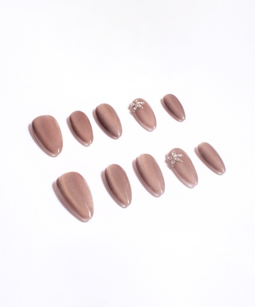 KONVINI（コンビニ）の「【not a nail】水光マグネットビジューラインデザインロングネイルチップ（ネイルシール/ネイルチップ・レディース・グレイッシュブルー/ベージュ/シルバー/スカイブルー系/ベージュ系その他・SMALL/MEDIUM）」の20枚目の写真