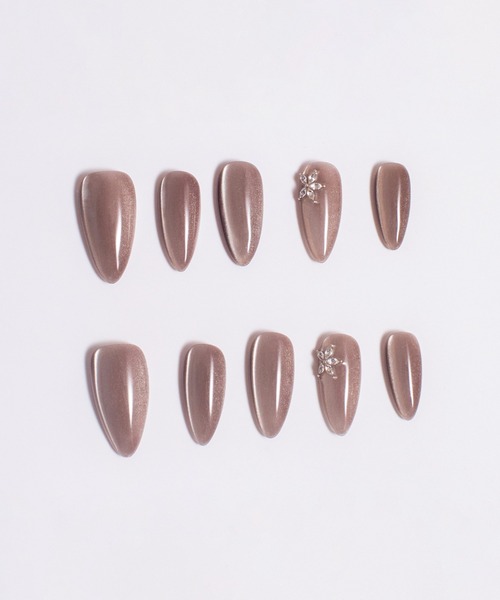 KONVINI（コンビニ）の「【not a nail】水光マグネットビジューラインデザインロングネイルチップ（ネイルシール/ネイルチップ・レディース・グレイッシュブルー/ベージュ/シルバー/スカイブルー系/ベージュ系その他・SMALL/MEDIUM）」の21枚目の写真