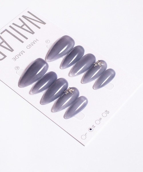 KONVINI（コンビニ）の「【not a nail】水光マグネットビジューラインデザインロングネイルチップ（ネイルシール/ネイルチップ・レディース・グレイッシュブルー/ベージュ/シルバー/スカイブルー系/ベージュ系その他・SMALL/MEDIUM）」の22枚目の写真