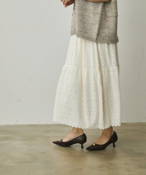 Lunea(ルネア)の「花柄レースロングスカート(スカート・レディース・ホワイト/ブラック/ベージュ・FREE)」の19枚目の写真