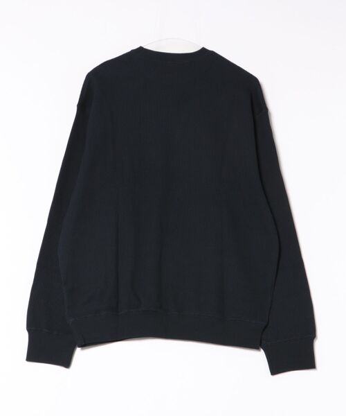 FRUIT OF THE LOOM（フルーツオブザルーム）の「金子恵治 THERMAL CREW NECK TEE / サーマル / ヴィンテージ / ワンマイルウェア / パックT / スウェット / セットアップ / オリジナルパッケージ（スウェット・メンズ・ネイビー/チャコールグレー・M/L/XL）」の4枚目の写真