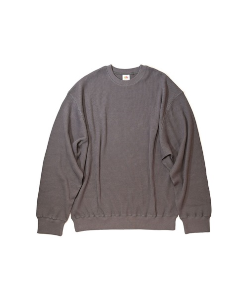 FRUIT OF THE LOOM（フルーツオブザルーム）の「金子恵治 THERMAL CREW NECK TEE / サーマル / ヴィンテージ / ワンマイルウェア / パックT / スウェット / セットアップ / オリジナルパッケージ（スウェット・メンズ・ネイビー/チャコールグレー・M/L/XL）」の7枚目の写真