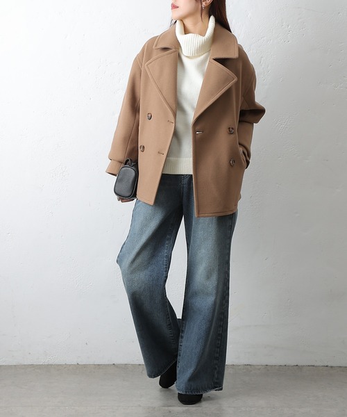 COLONY 2139(コロニートゥーワンスリーナイン)の「テックウールPコート(ピーコート・レディース・ベージュ/ブラック/グレー・SMALL/MEDIUM)」の8枚目の写真