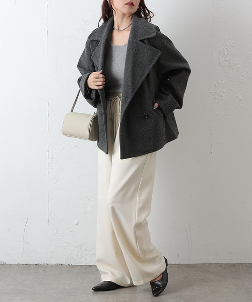 COLONY 2139(コロニートゥーワンスリーナイン)の「テックウールPコート(ピーコート・レディース・ベージュ/ブラック/グレー・SMALL/MEDIUM)」の18枚目の写真