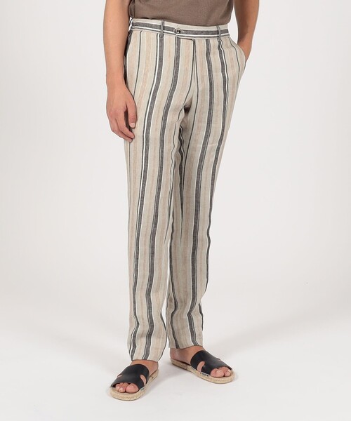 PT TORINO（ピーティートリノ）の「PT TRINO SLIM JOGGER リネンストライプ イージースラックス（スラックス・メンズ・ブラウン系その他・48/46/44）」の10枚目の写真