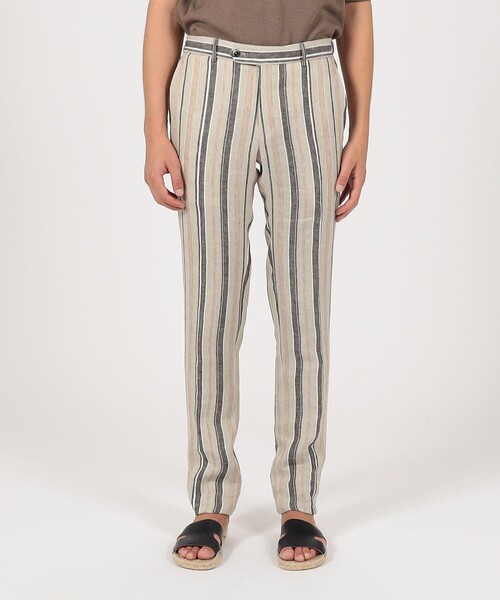 PT TORINO（ピーティートリノ）の「PT TRINO SLIM JOGGER リネンストライプ イージースラックス（スラックス・メンズ・ブラウン系その他・48/46/44）」の11枚目の写真