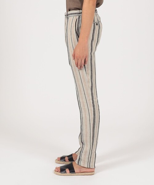 PT TORINO（ピーティートリノ）の「PT TRINO SLIM JOGGER リネンストライプ イージースラックス（スラックス・メンズ・ブラウン系その他・48/46/44）」の12枚目の写真
