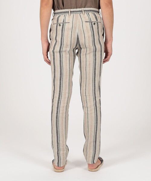 PT TRINO SLIM JOGGER リネンストライプ イージースラックス