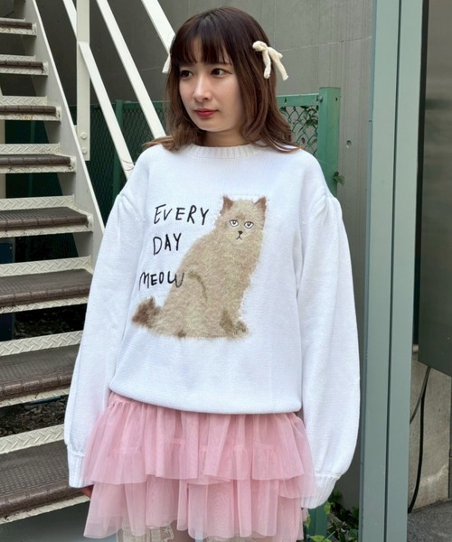 Candy Stripper(キャンディストリッパー)の「MEOW VOLUME SLEEVE ニット(ニット/セーター・レディース・オフホワイト/グレー/ブラック・FREE)」の19枚目の写真