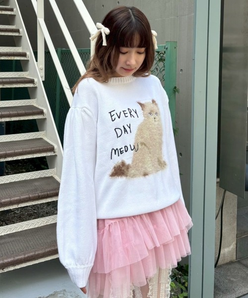 Candy Stripper(キャンディストリッパー)の「MEOW VOLUME SLEEVE ニット(ニット/セーター・レディース・オフホワイト/グレー/ブラック・FREE)」の20枚目の写真